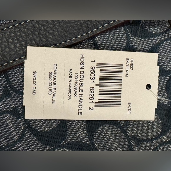Coach Hudson Double Handle Tote in Signature Chambray Denim Blue New with Tags - Picture 5 of 9
